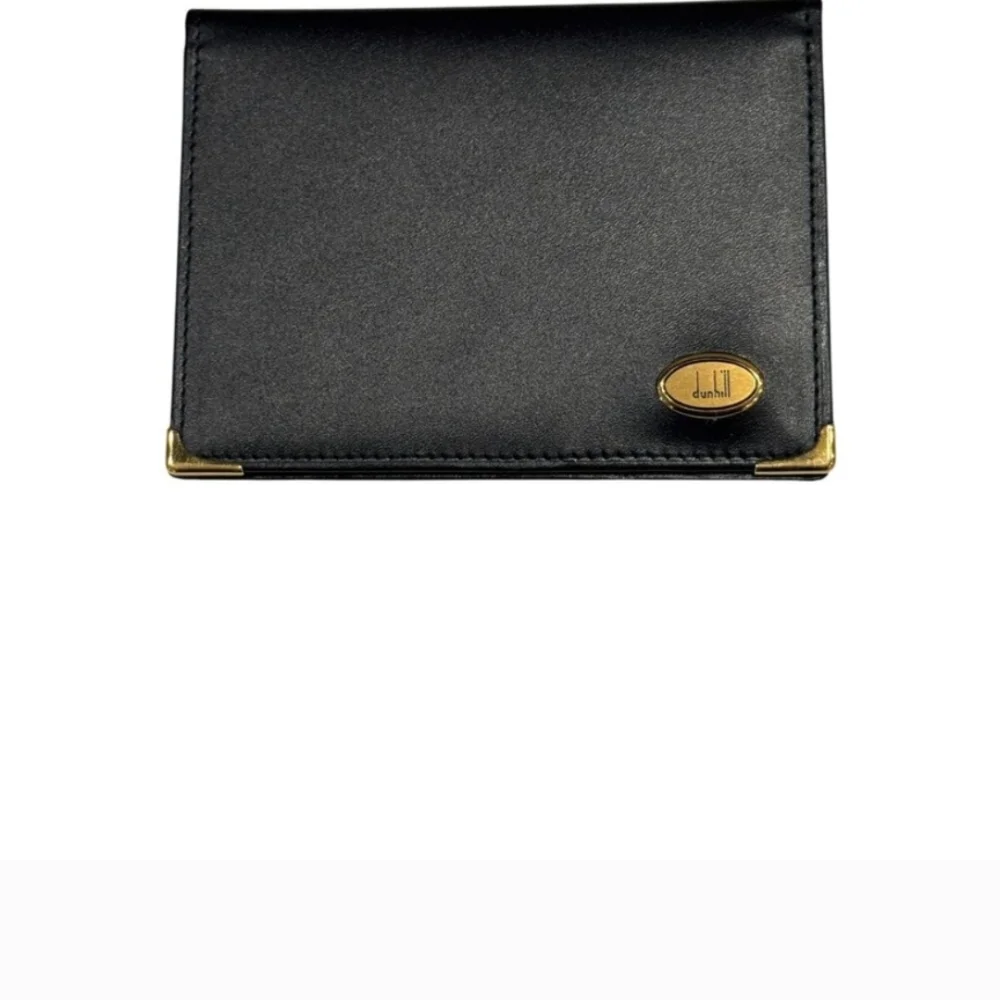 Dunhill Black Calf Skin Leather Card Holder Case Made In France NWB
